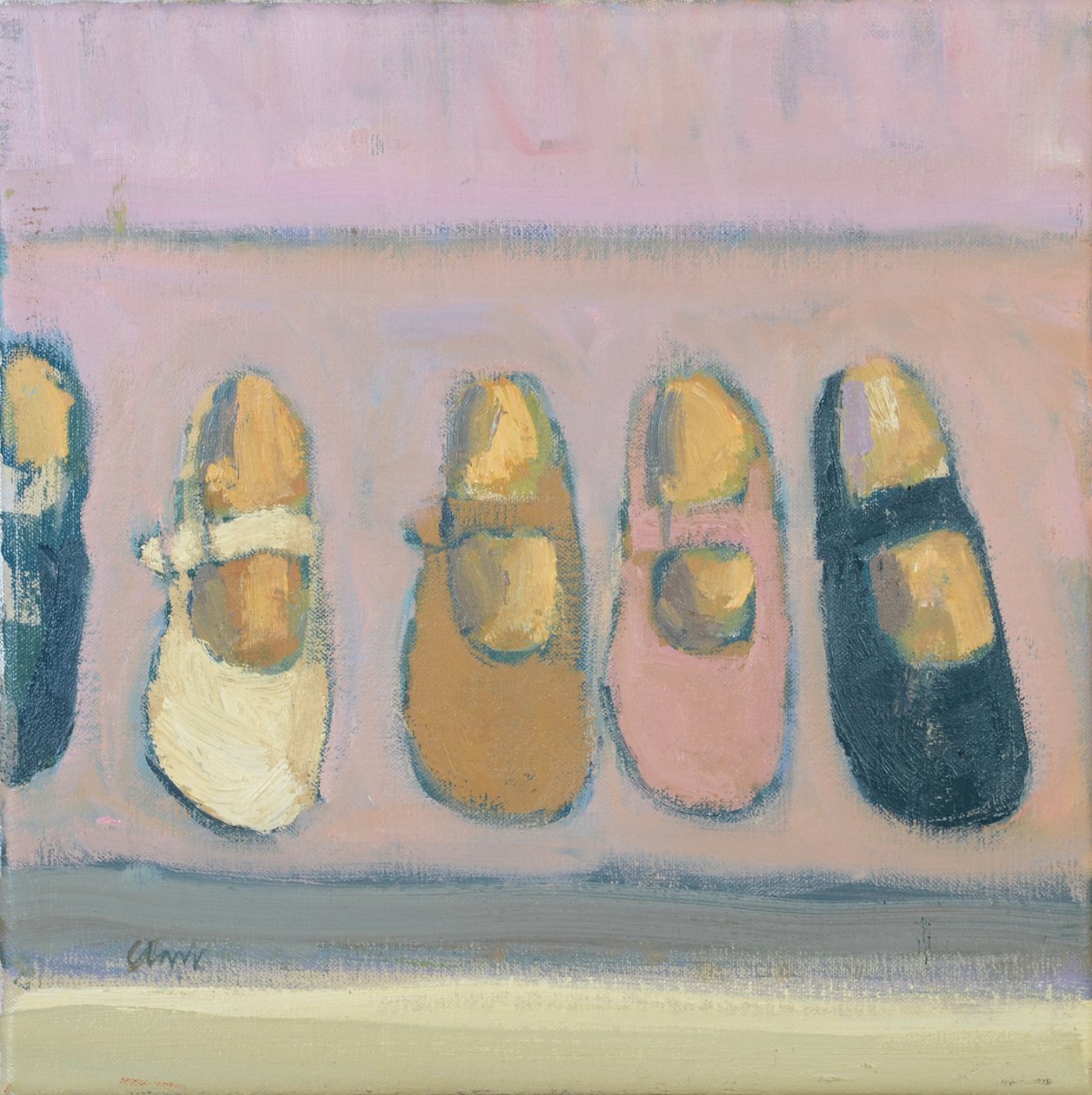 Chaussures de filles, 2017 (huile sur lin) - Michael G. Clark