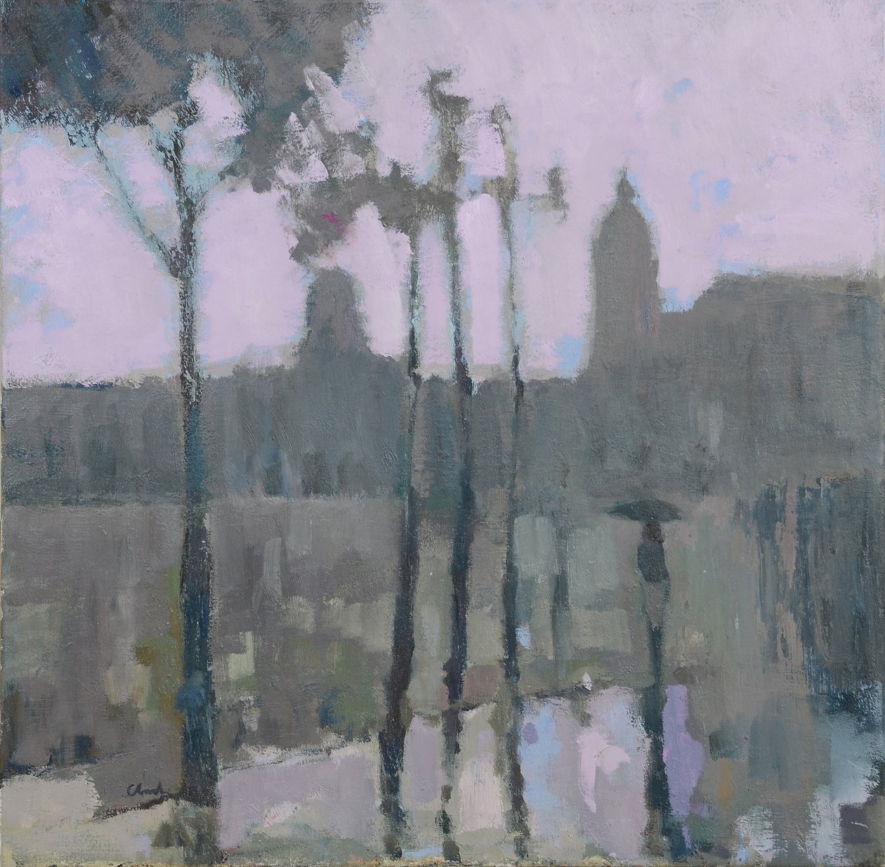 Paris sous la pluie, 2016 (huile sur lin) - Michael G. Clark