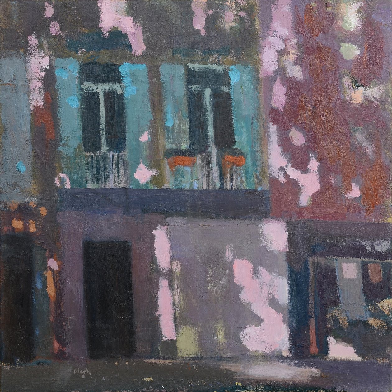 Ombres sur un mur, Provence, 2015 (huile sur lin) - Michael G. Clark