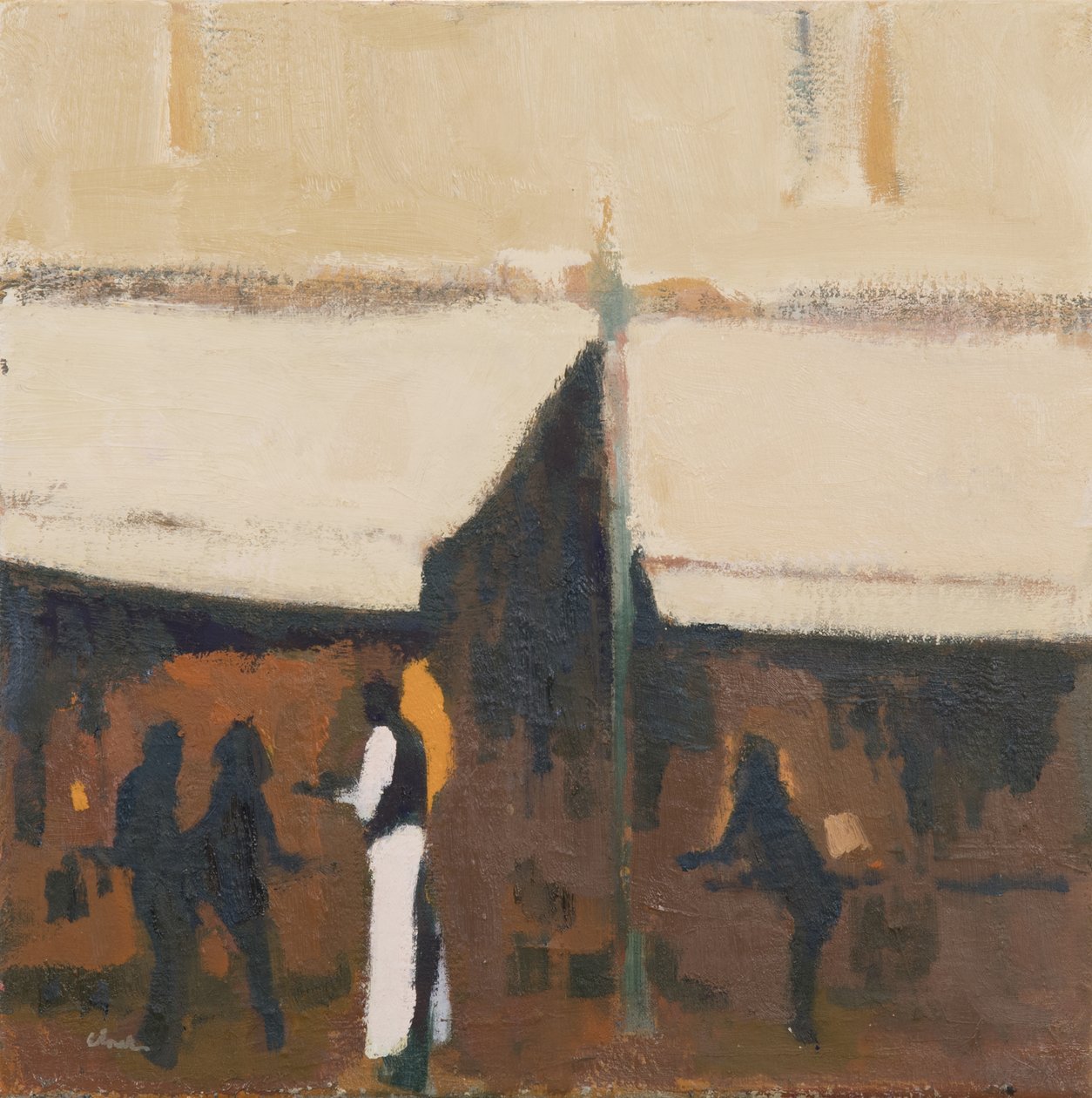 Serveur, Paris, soir, 2017 (huile sur lin) - Michael G. Clark