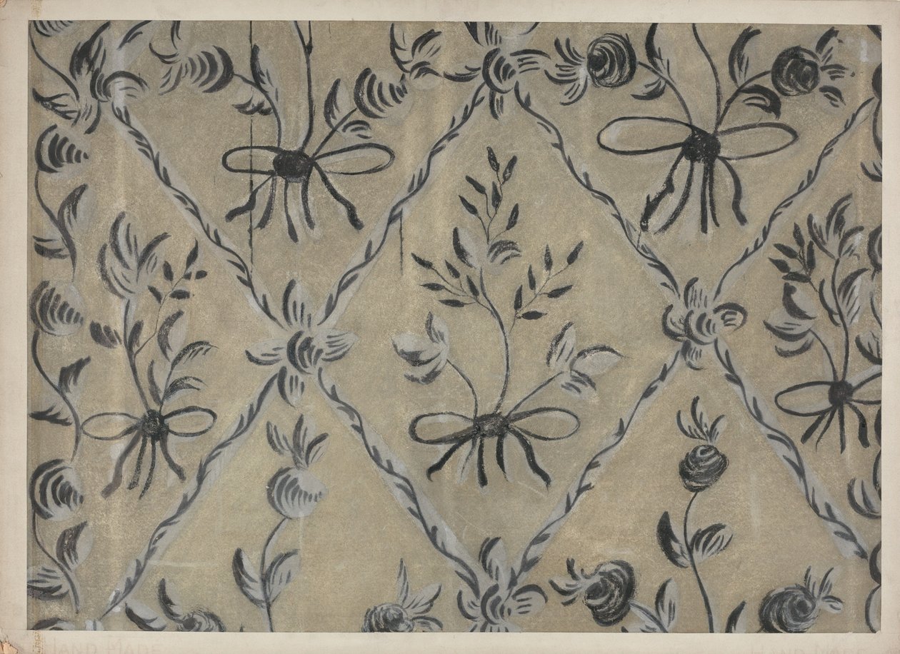 Mur décoré à main levée, vers 1939 - Michael Lauretano