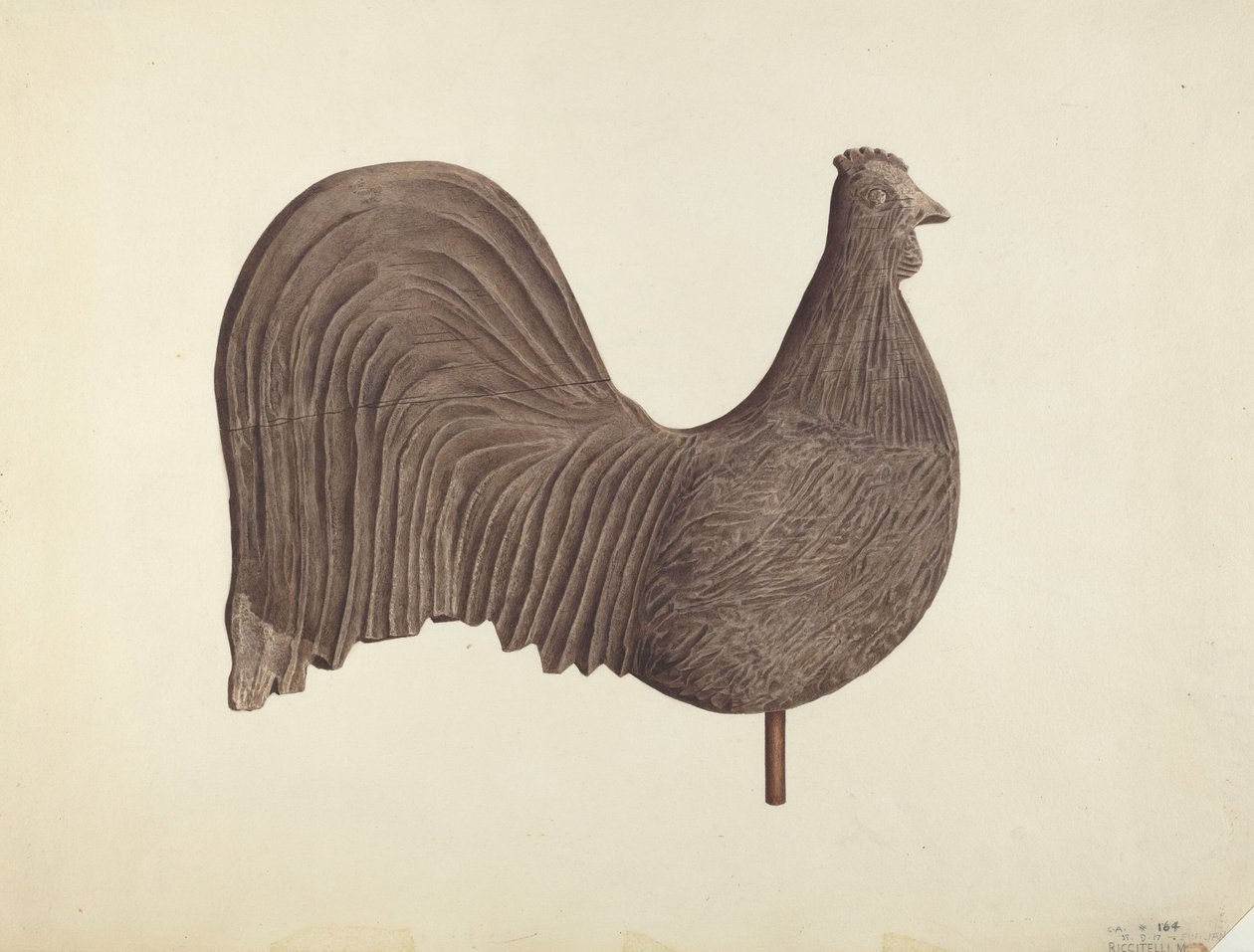 Girouette en forme de coq, probablement 1940 - Michael Riccitelli