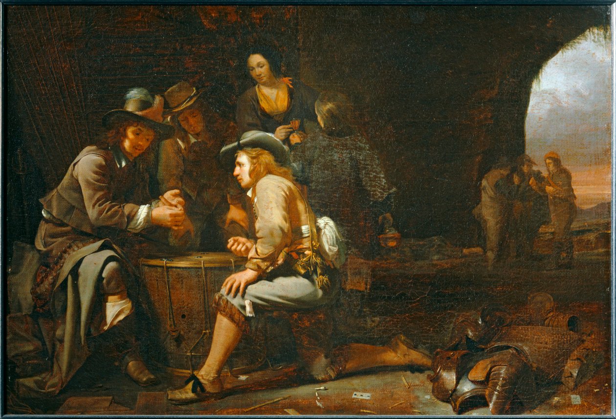 Soldats jouant dans une caverne amenagee en corps de garde. 1649 ... - Michael Sweerts