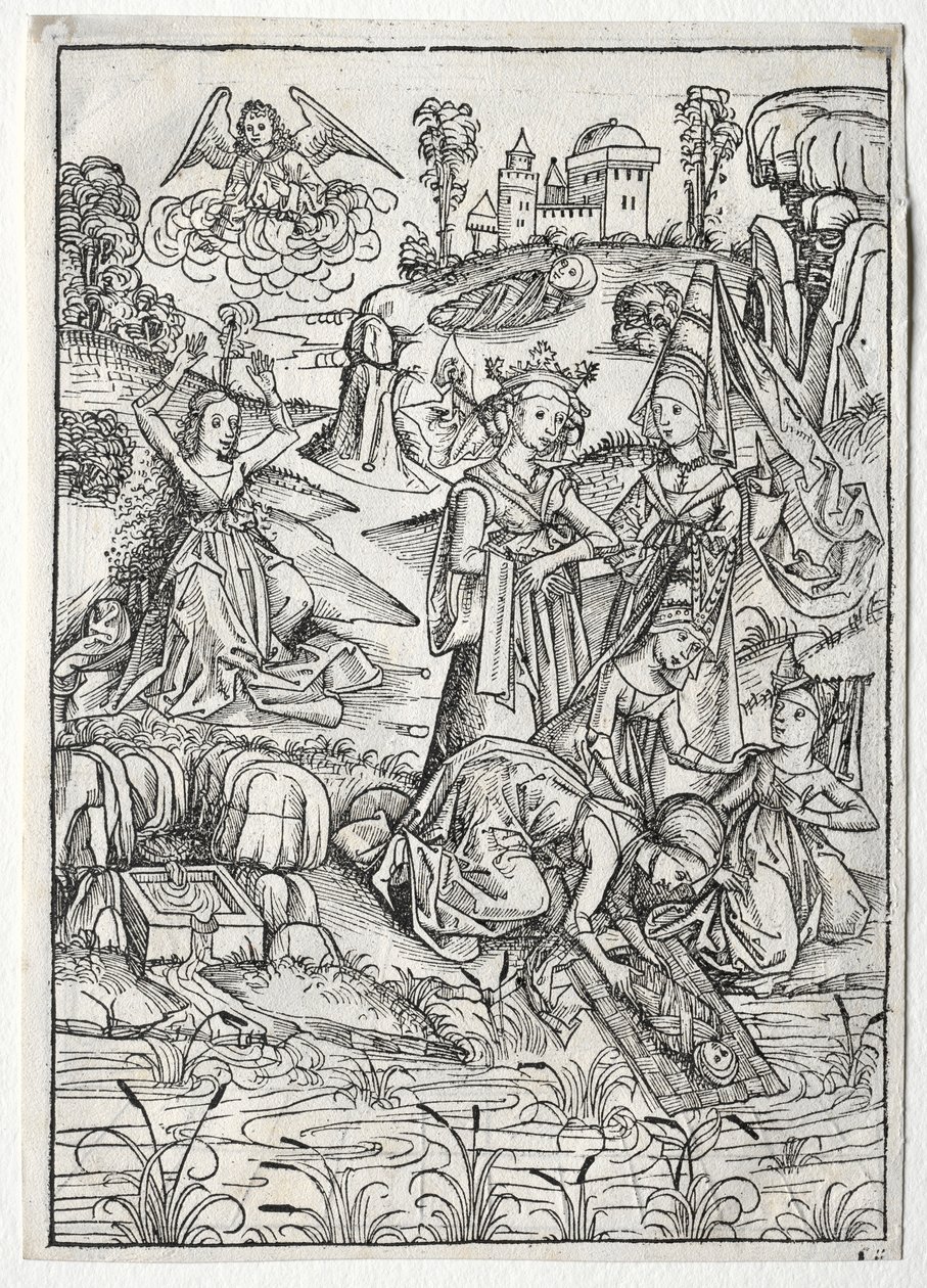 Der Schatzbehalter: Moïse trouvé par la fille de Pharaon recto, 1491 - Michael Wolgemut