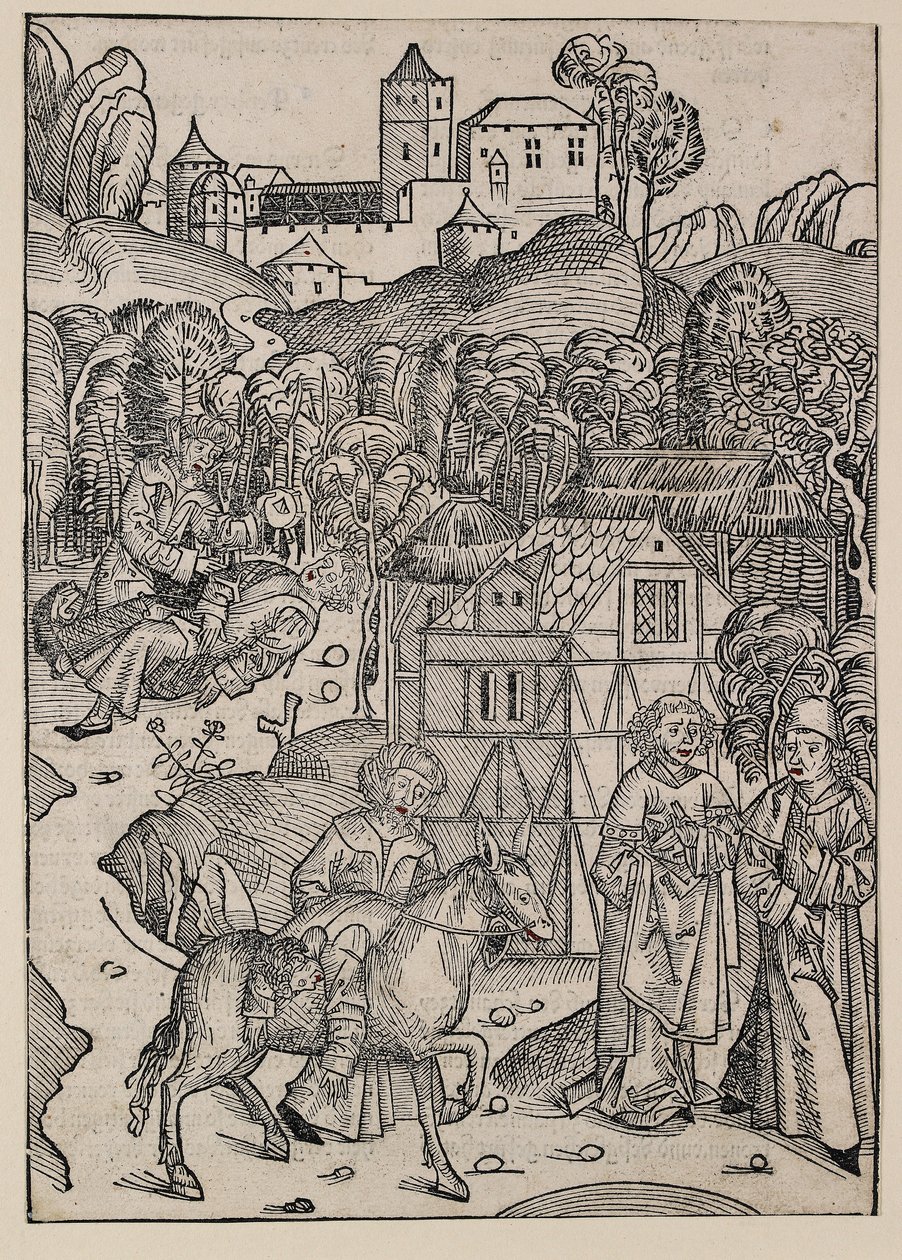 La deuxième partie de la parabole du bon Samaritain, vers 1491 - Michael Wolgemut