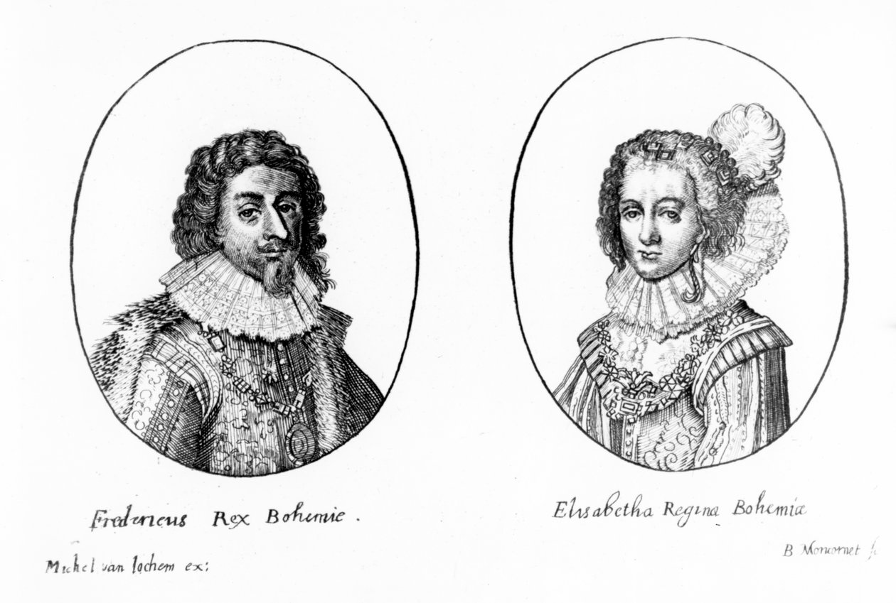 Frédéric V de Bohême et Élisabeth, reine de Bohême, gravure de Balthasar Moncornet, vers 1630 - Michel van Iochem