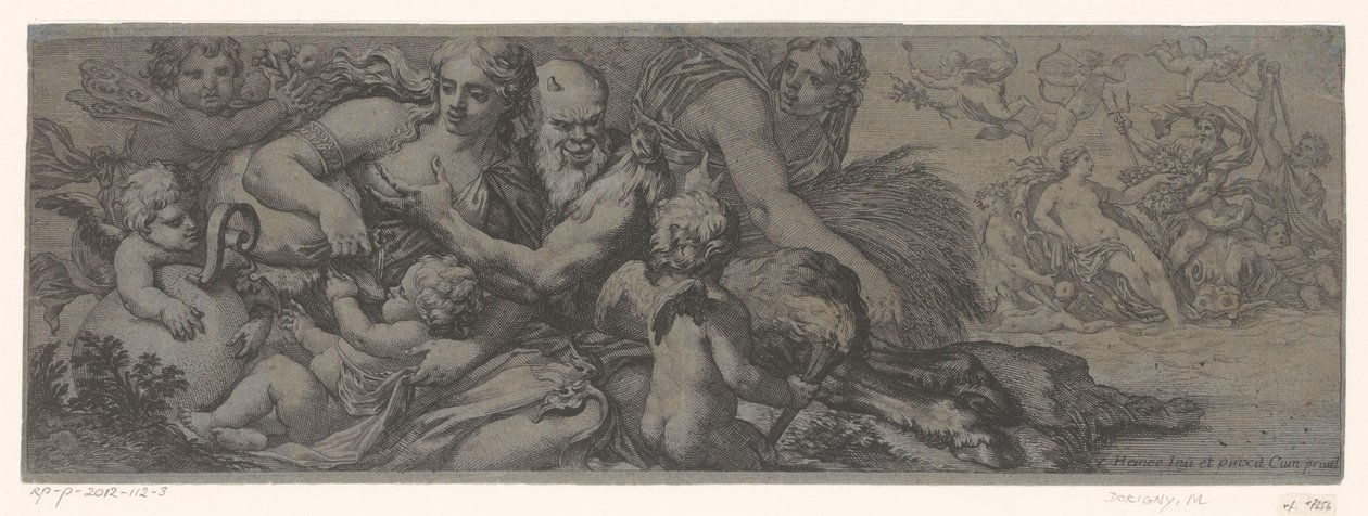 Faune avec bacchante et putti - Michel Dorigny (attributed to)