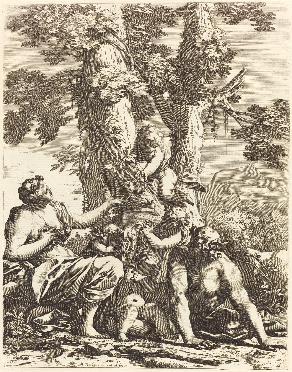 Bacchanale avec Bacchante assise - Michel Dorigny