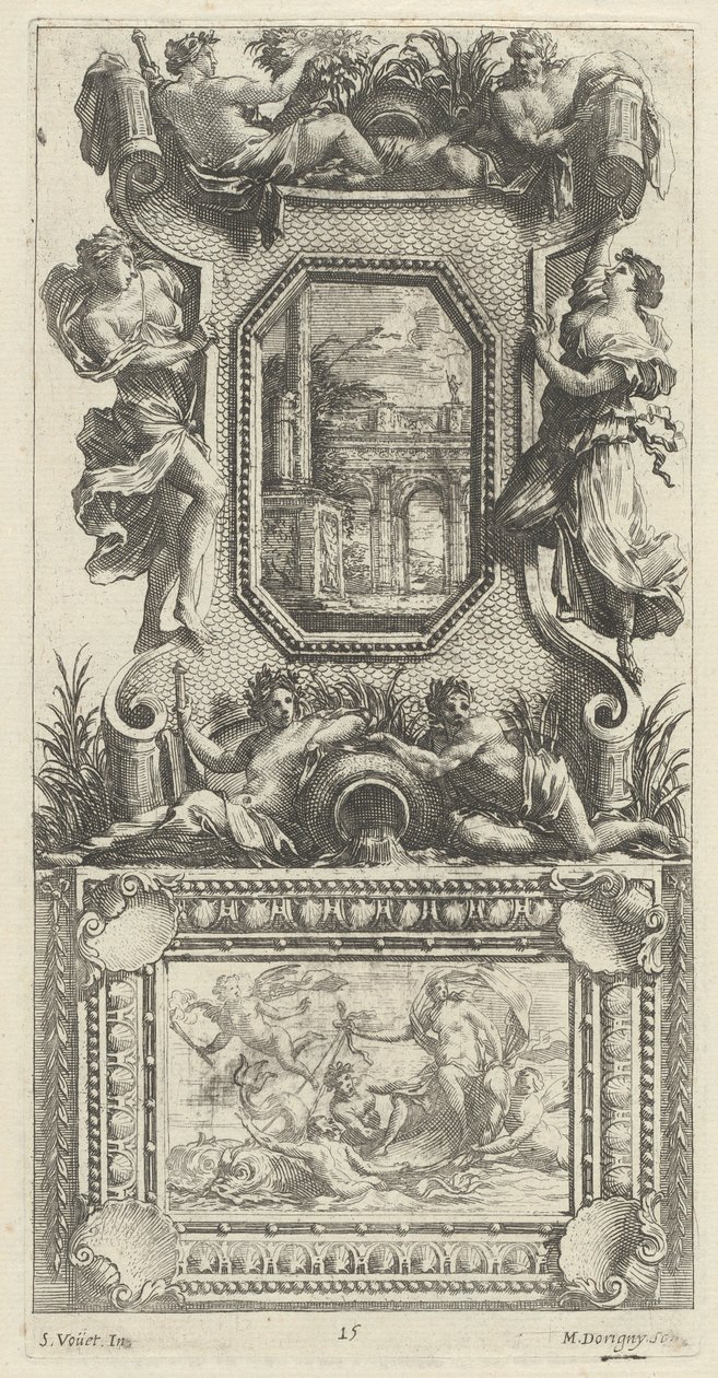 Panneau ornemental surmonté d