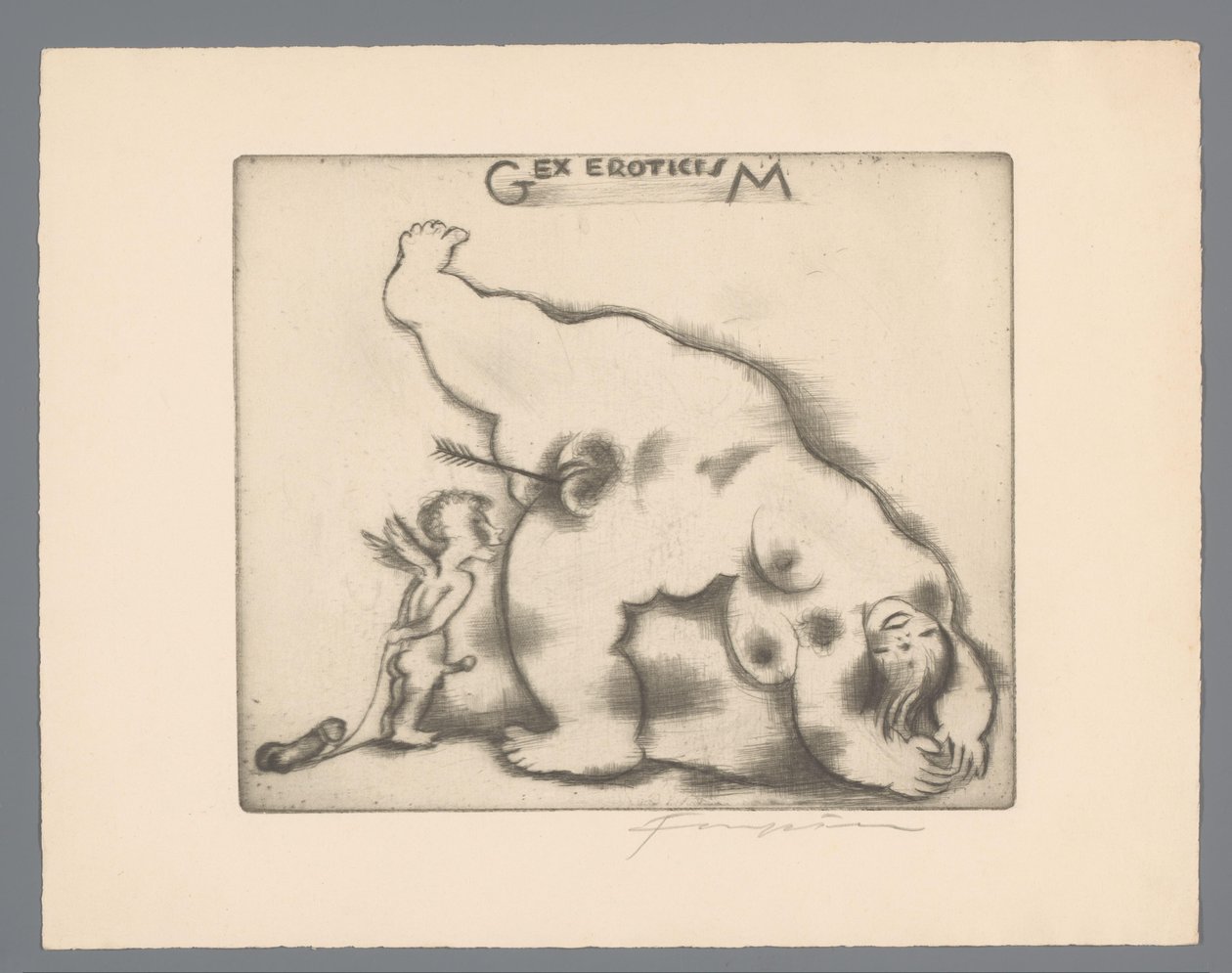 Ex libris de Gianni Mantero - Michel Fingesten (signed by artist)