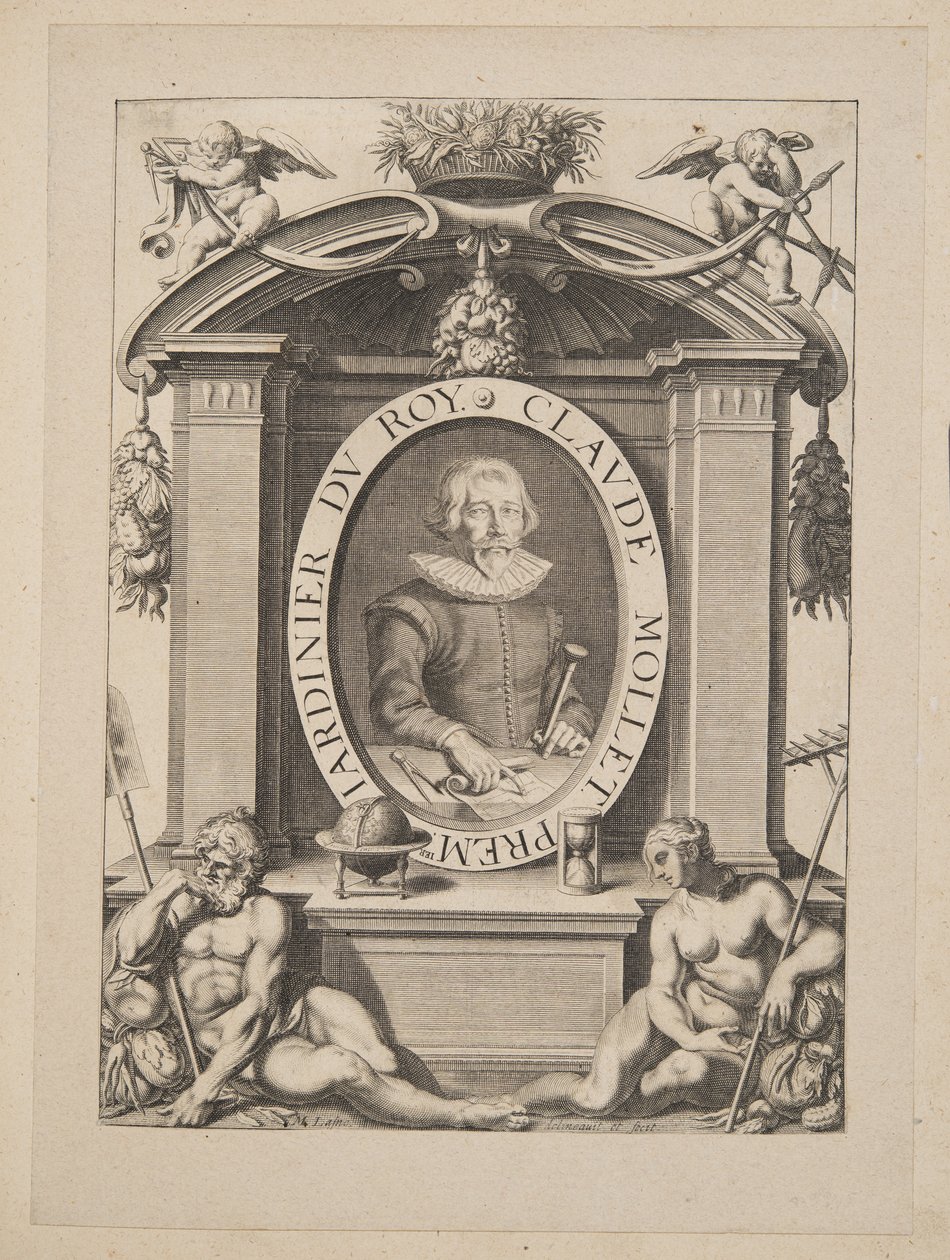 Claude Mollet, premier Jardinier du Roy, tiré de Theatre des Plans et Jardinages, pub.1652 - Michel Lasne