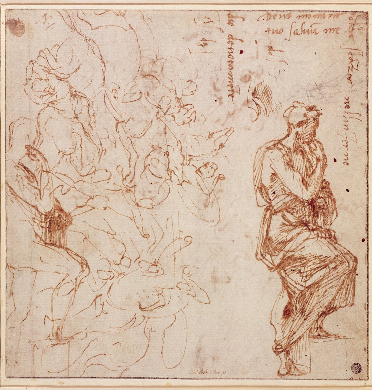 Études de figures pour une femme - Michelangelo Buonarroti