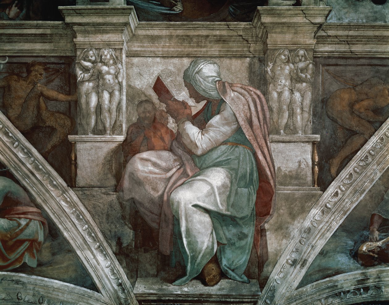 Sibylle persane, détail du plafond de la chapelle Sixtine, 1508-12 - Michelangelo Buonarroti