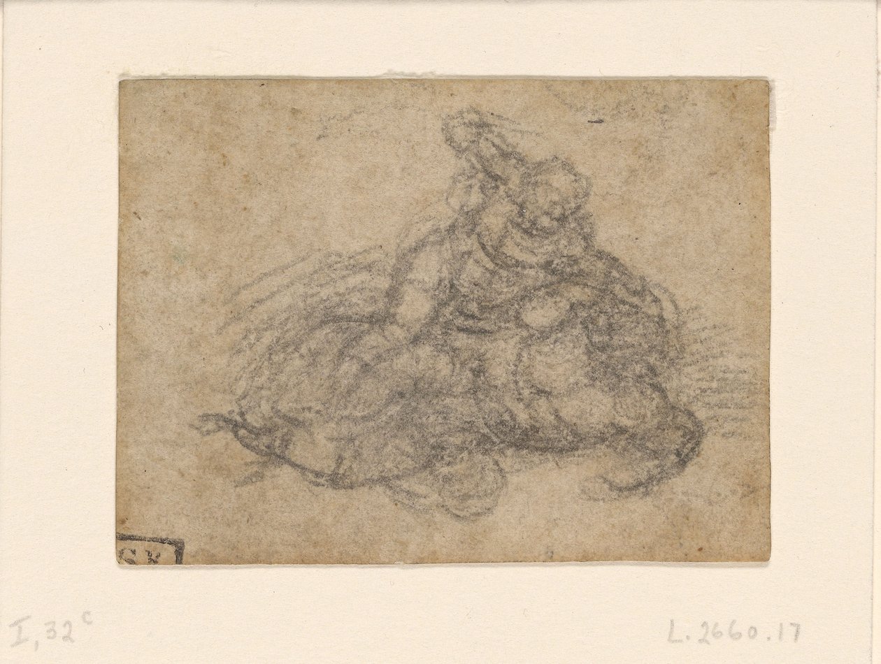 Michel-Ange - David et Goliath. Verso Études architecturales lignées, vers 1550-1556, I, 32c - Michelangelo