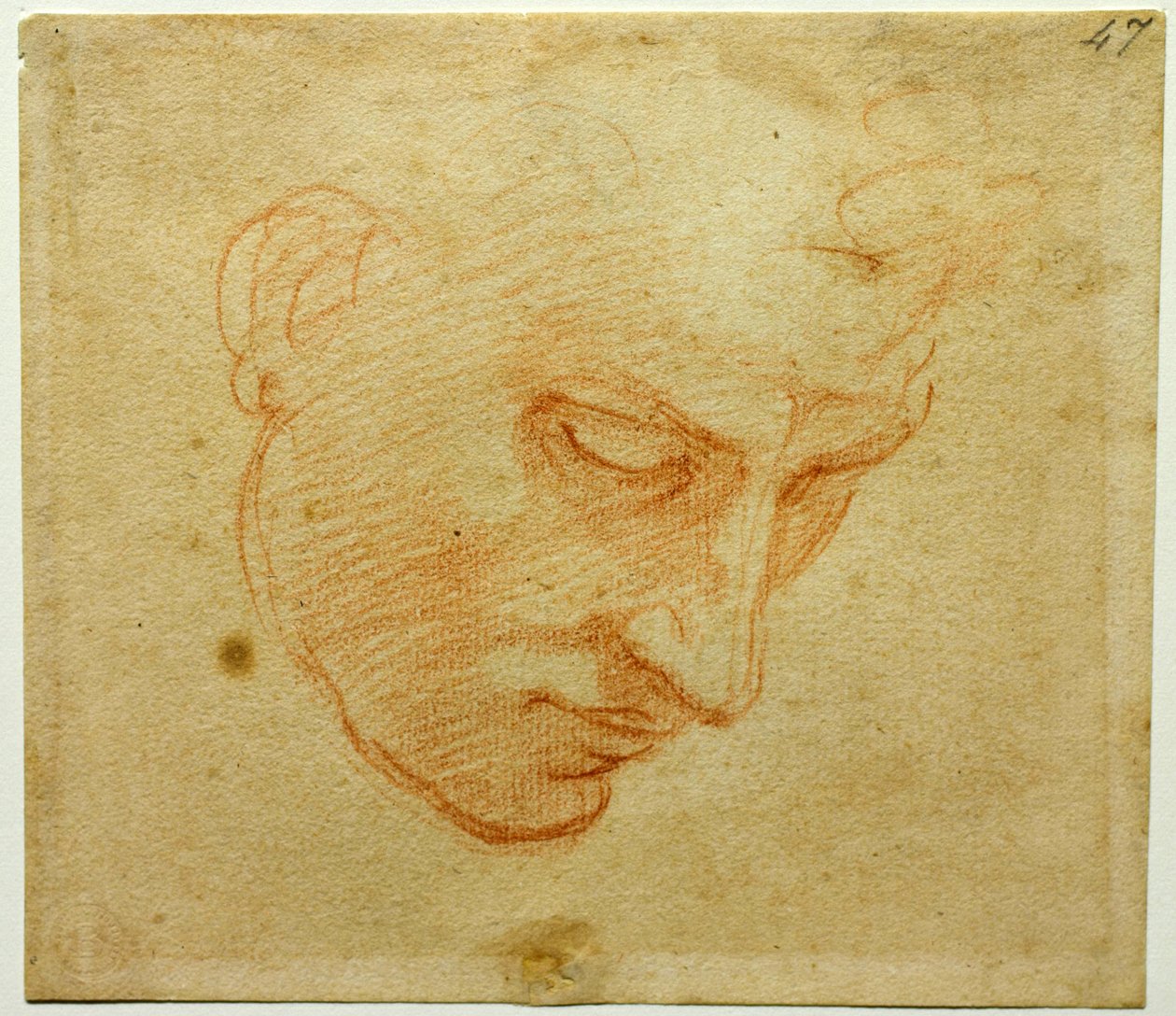 Étude de tête pour le plafond de la chapelle Sixtine, vers 1509-1510 - Michelangelo Buonarroti