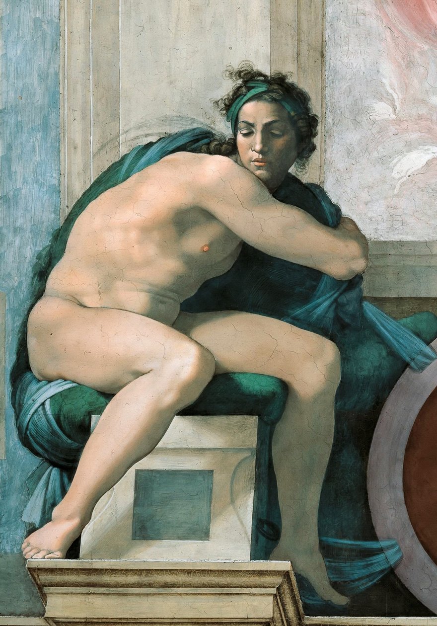 Ignudo plafond de la chapelle Sixtine au Vatican, 1508-1512 - Michelangelo Buonarroti