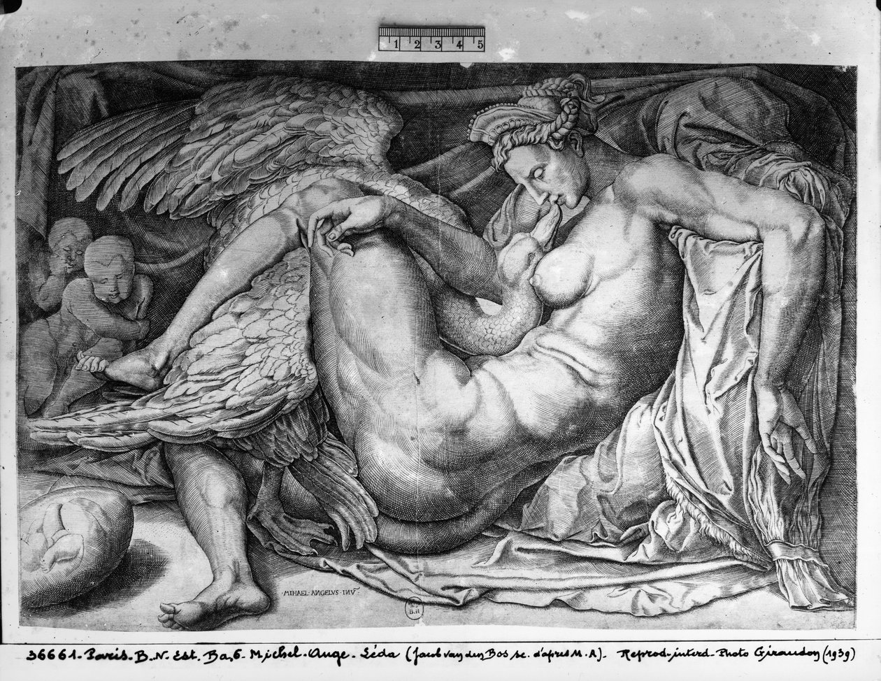 Leda, gravée par Jacobus Bos - Michelangelo Buonarroti