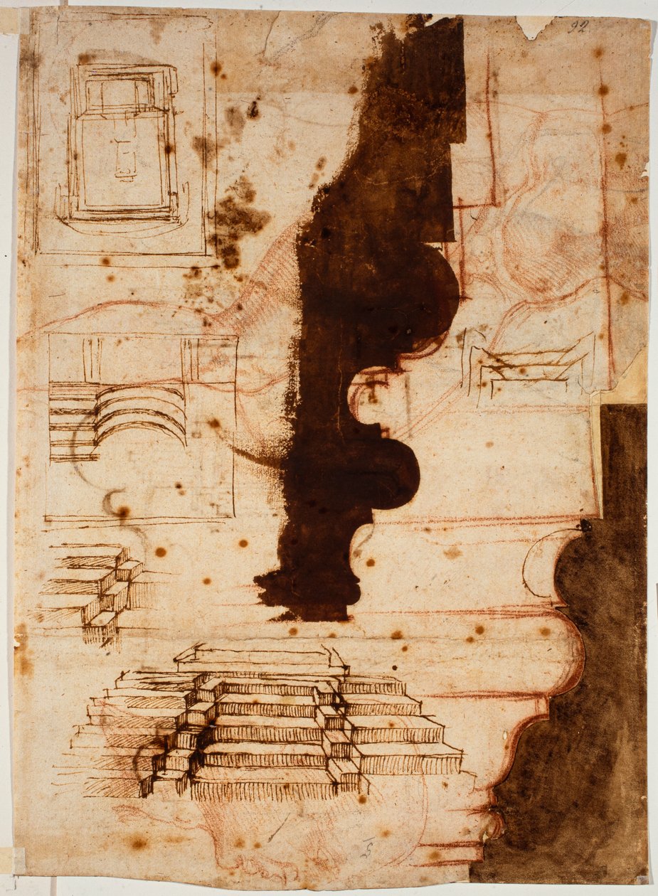 Plans pour escaliers - Michelangelo Buonarroti