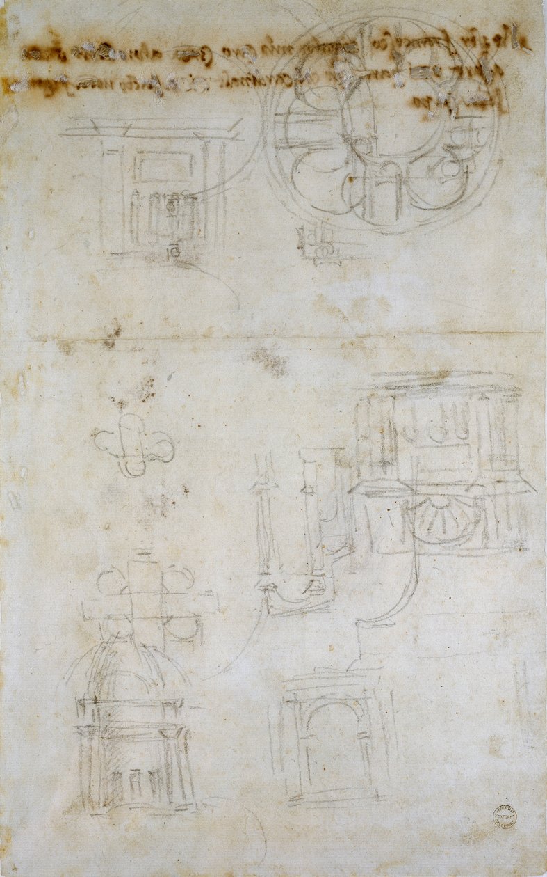Esquisse montrant des études pour Saint-Pierre - Michelangelo Buonarroti