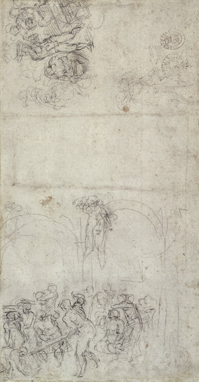 Étude pour Le Jugement Dernier (verso) - Michelangelo Buonarroti