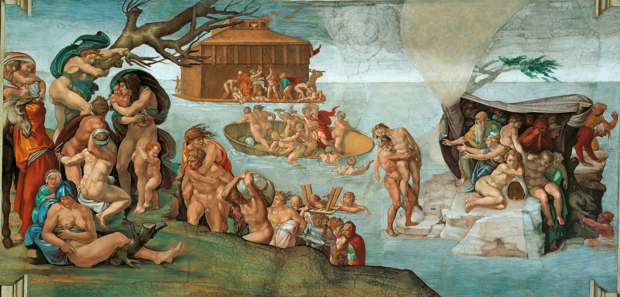 Le déluge, plafond de la chapelle Sixtine au Vatican, 1508-1512 - Michelangelo Buonarroti
