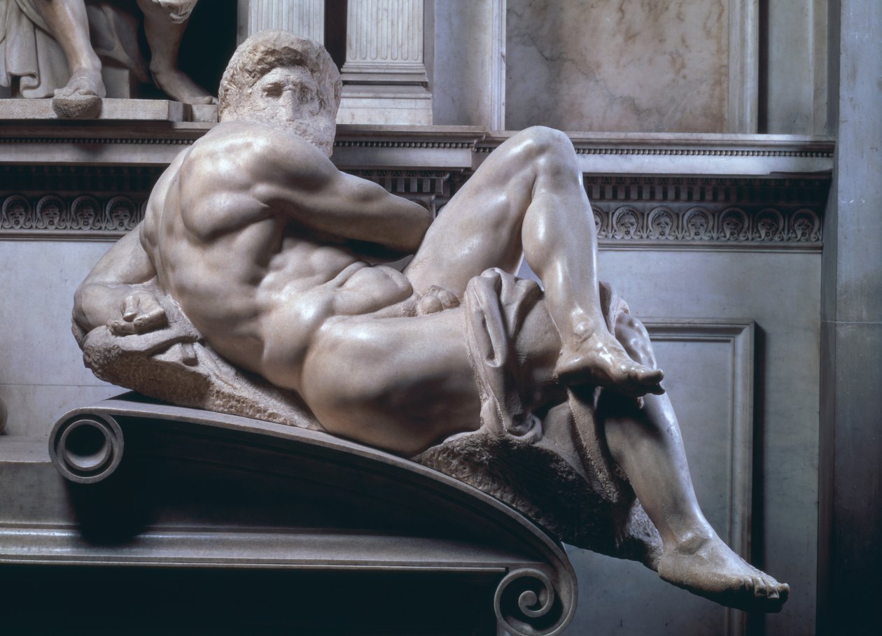 Tombe de Giuliano de Medici, détail du Jour, 1520-33 marbre - Michelangelo Buonarroti