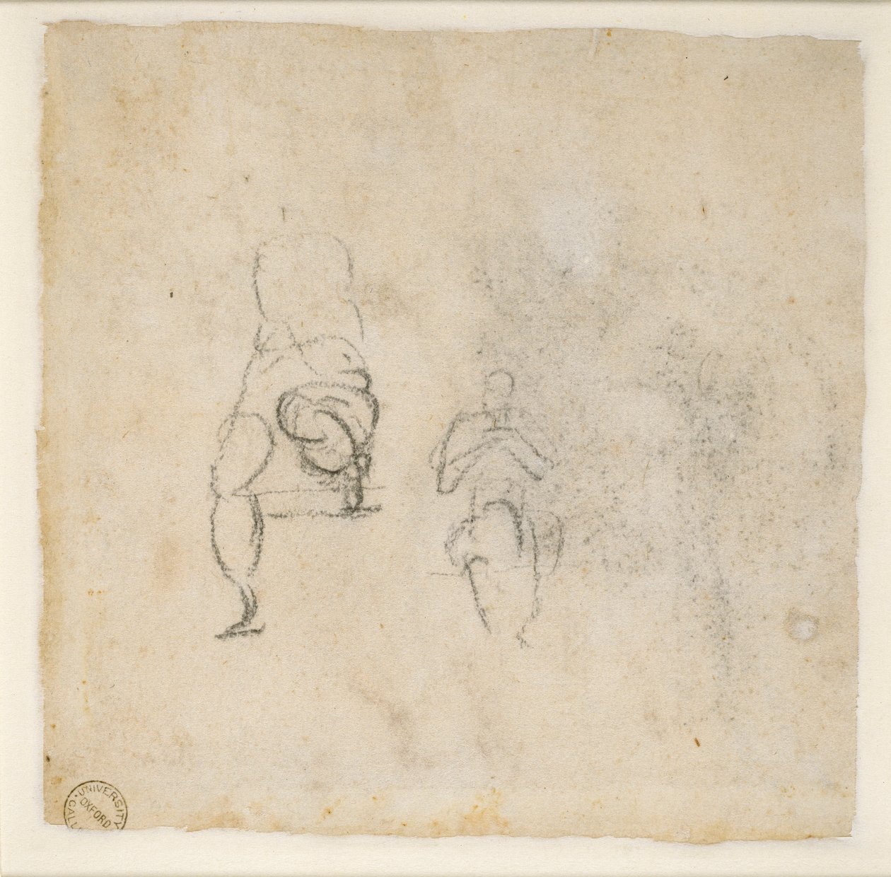 Deux esquisses très légères de figures assises - Michelangelo Buonarroti