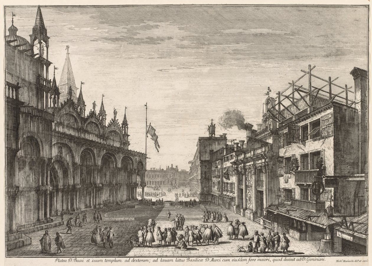 Vues de Venise : Piazzetta S. Basso - Michele Marieschi