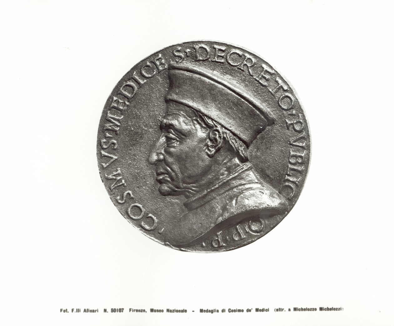 Médaille représentant Cosme de Médicis (1389-1463) (bronze) - Michelozzo di Bartolommeo (attr.to)
