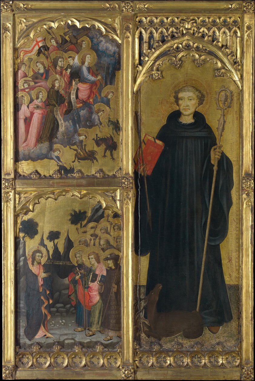 Saint Gilles avec le Christ triomphant sur Satan et la mission des apôtres - Miguel Alcaniz