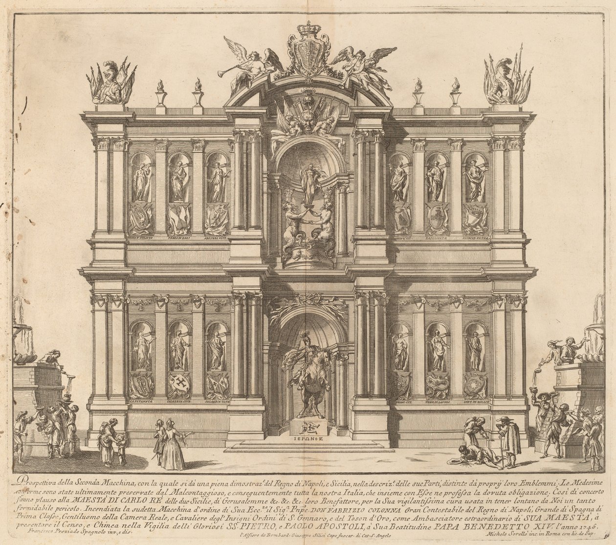 Le Royaume de Naples, pour le festival de la "Chinea" - Miguel de Sorellò after Francisco Preciado