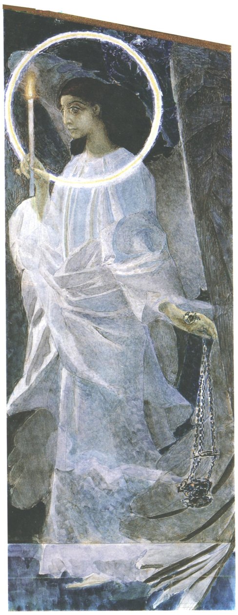 Ange avec une bougie, 1887 - Mikhail Aleksandrovich Vrubel