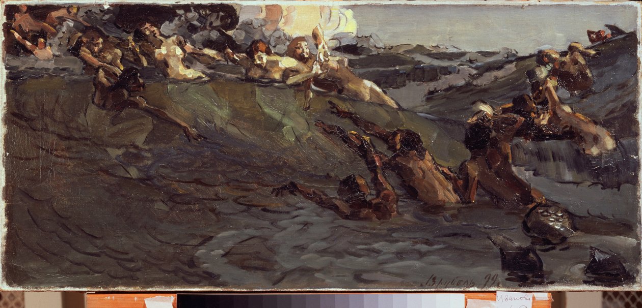 Naiades et tritons jouant - Mikhail Aleksandrovich Vrubel