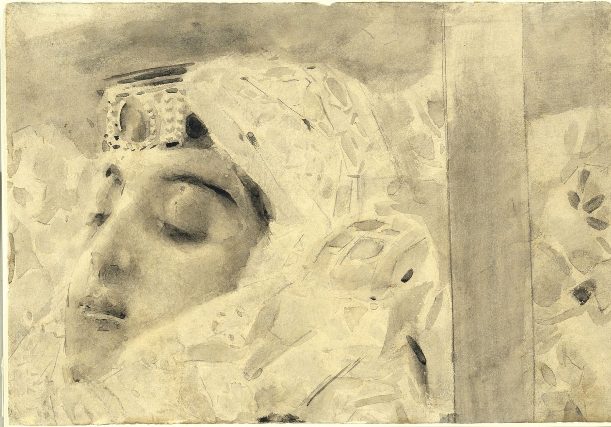 Tamara dans le cercueil. Illustration du poème Le Démon de Mikhaïl Lermontov, 1890-1891 - Mikhail Aleksandrovich Vrubel