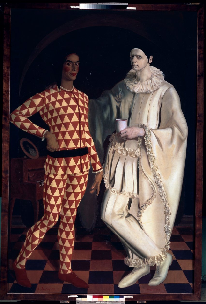 Arlequin et Pierrot (Autoportraits, en costumes de la Commedia dell