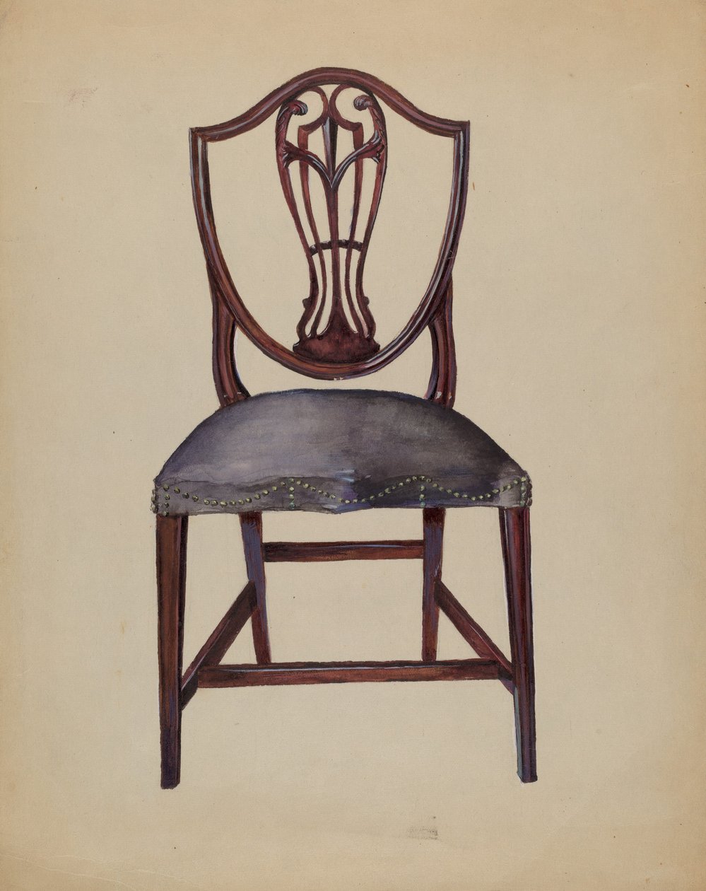 Chaise, vers 1936 (aquarelle et gouache sur papier) - Mina Lowry