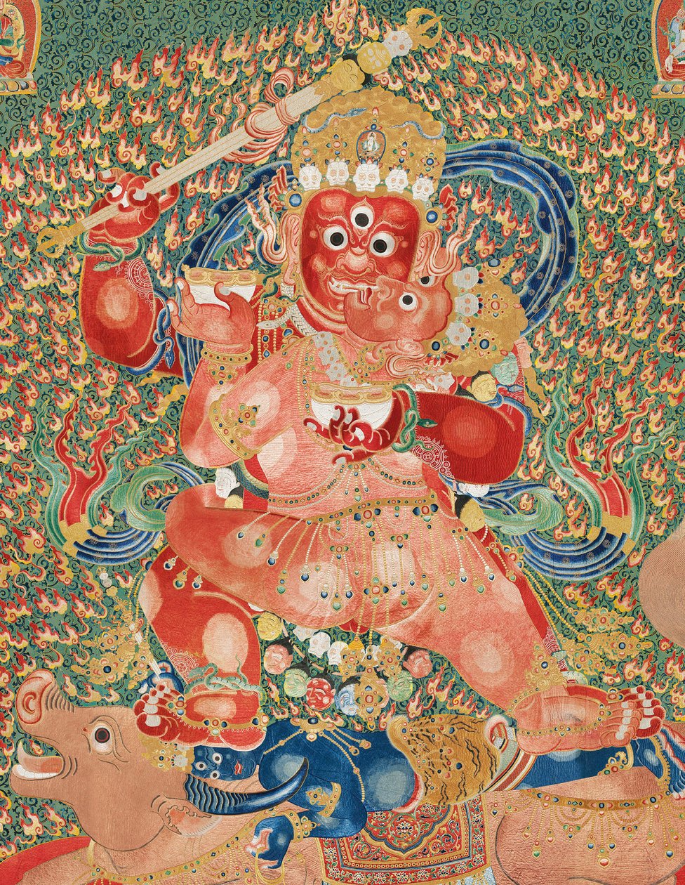 Détail de Thangka impérial brodé en soie - Ming Dynasty Chinese School