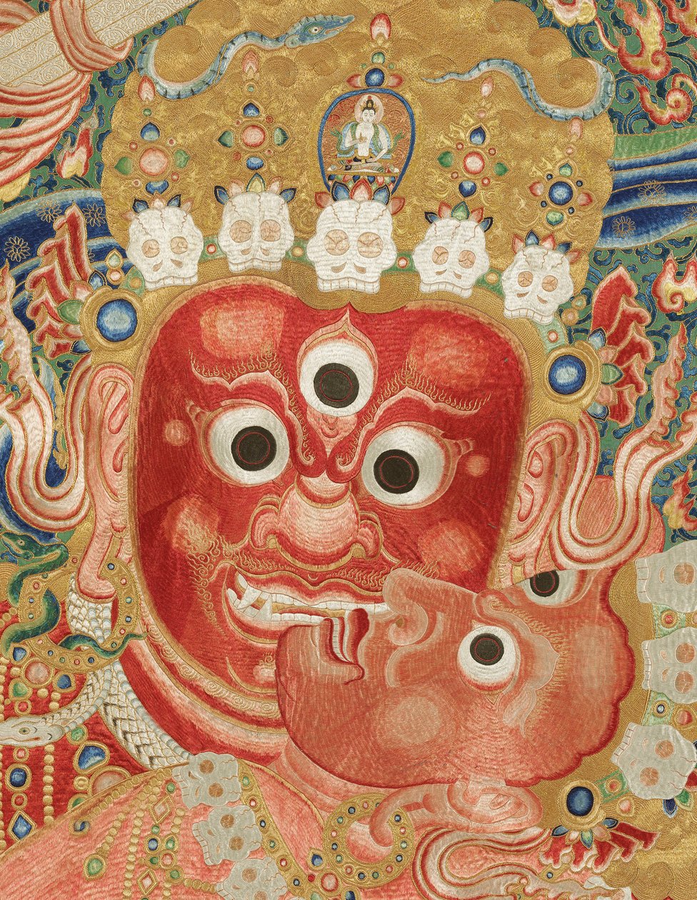 Détail de Thangka impérial brodé en soie - Ming Dynasty Chinese School