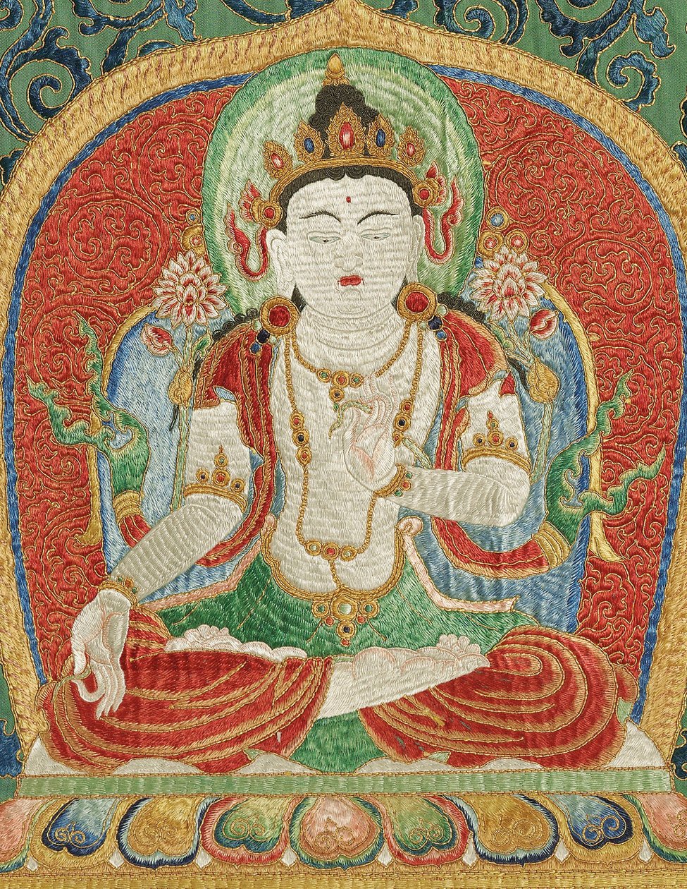 Détail de Thangka impérial brodé en soie - Ming Dynasty Chinese School
