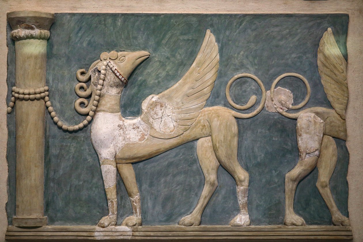 Fresque de griffons en haut-relief. Palais de Knossos - Minoan