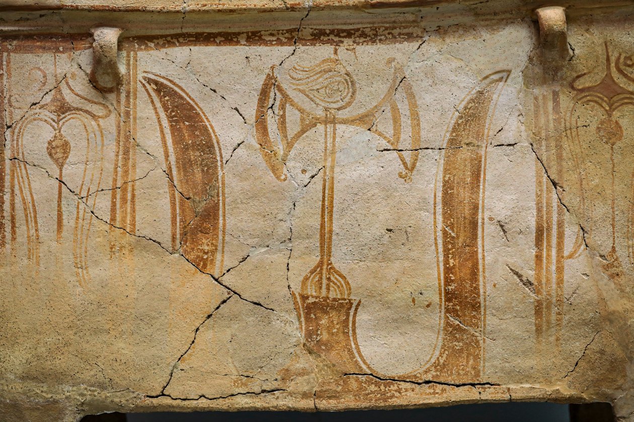 Coffre minoen larnax décoré de cornes de consécration - Minoan
