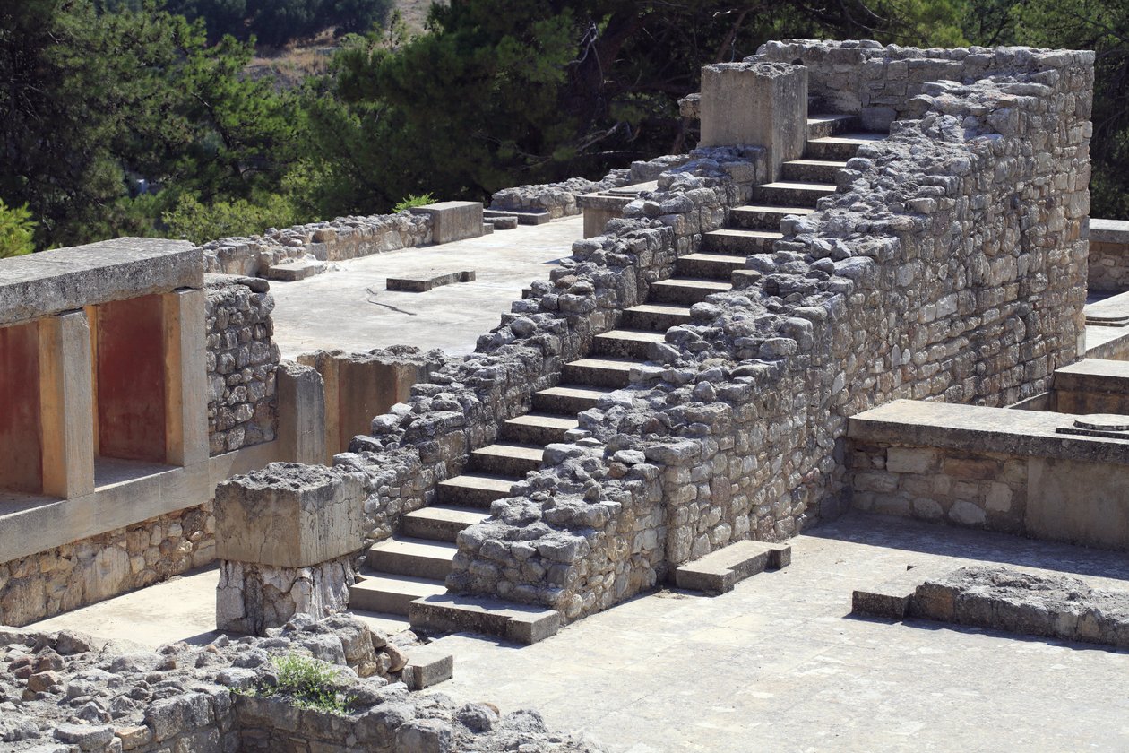Partie orientale du palais du roi Minos à Knossos entre le mégaron de la reine et la cour centrale, Crète, 1600-1450 av. J.-C. - Minoan