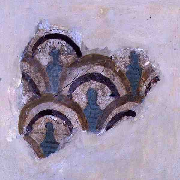 Bande spirale et fleurs de Knossos, Crète, c.1500 av. J.-C. - Minoan
