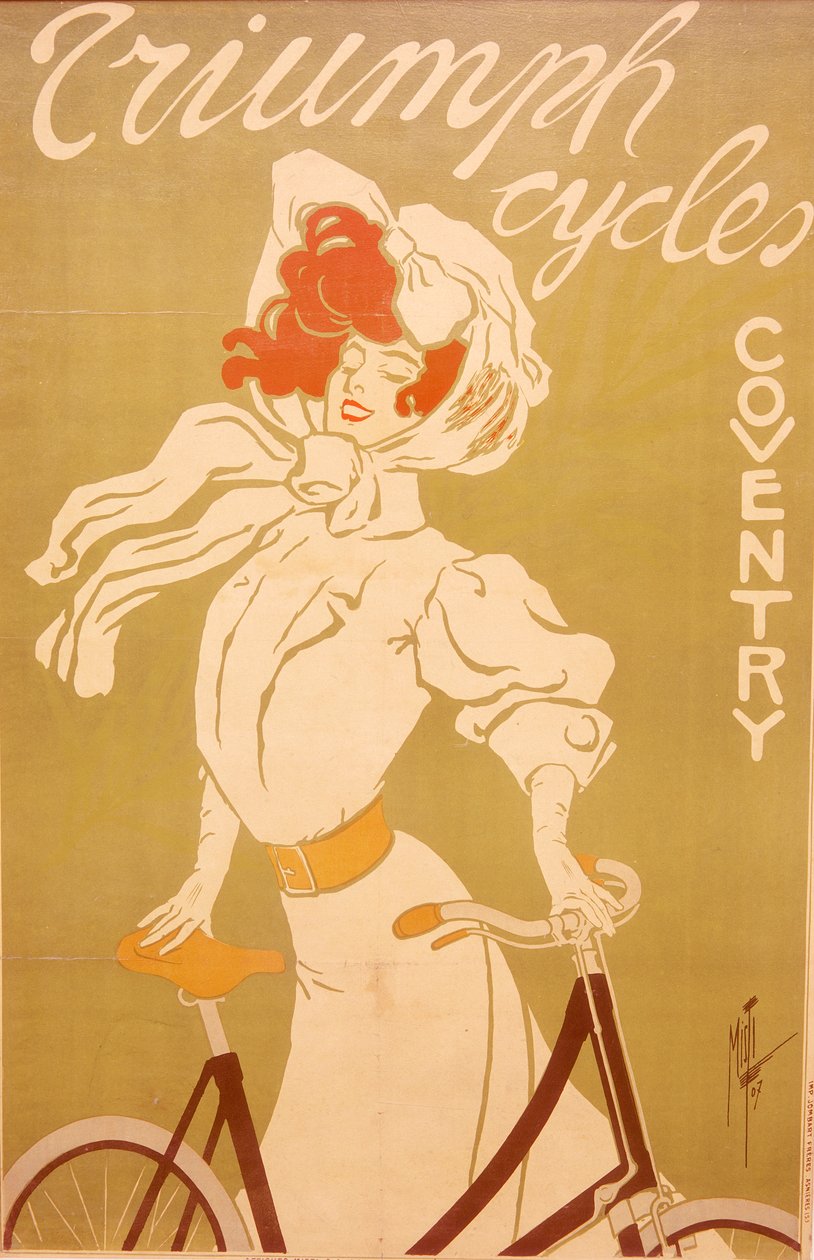 Affiche publicitaire pour les bicyclettes Triumph, 1907 - Misti