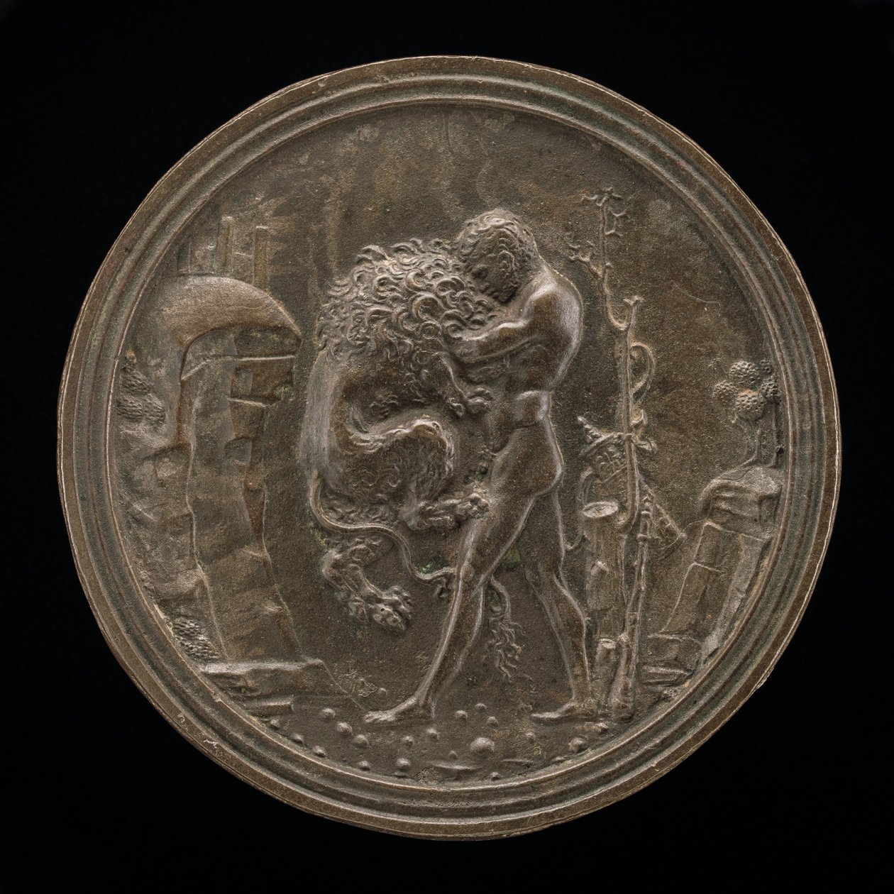 Hercule et le Lion de Némée, fin du XVe - début du XVIe siècle - Moderno