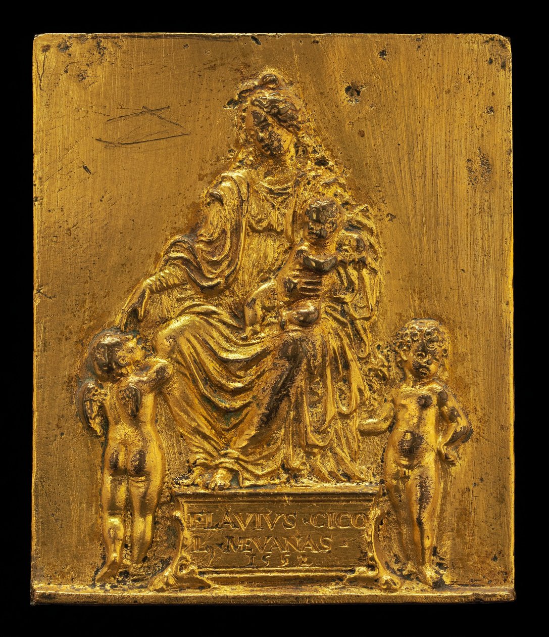 Madone et enfant en trône avec deux anges, 1552 - Moderno