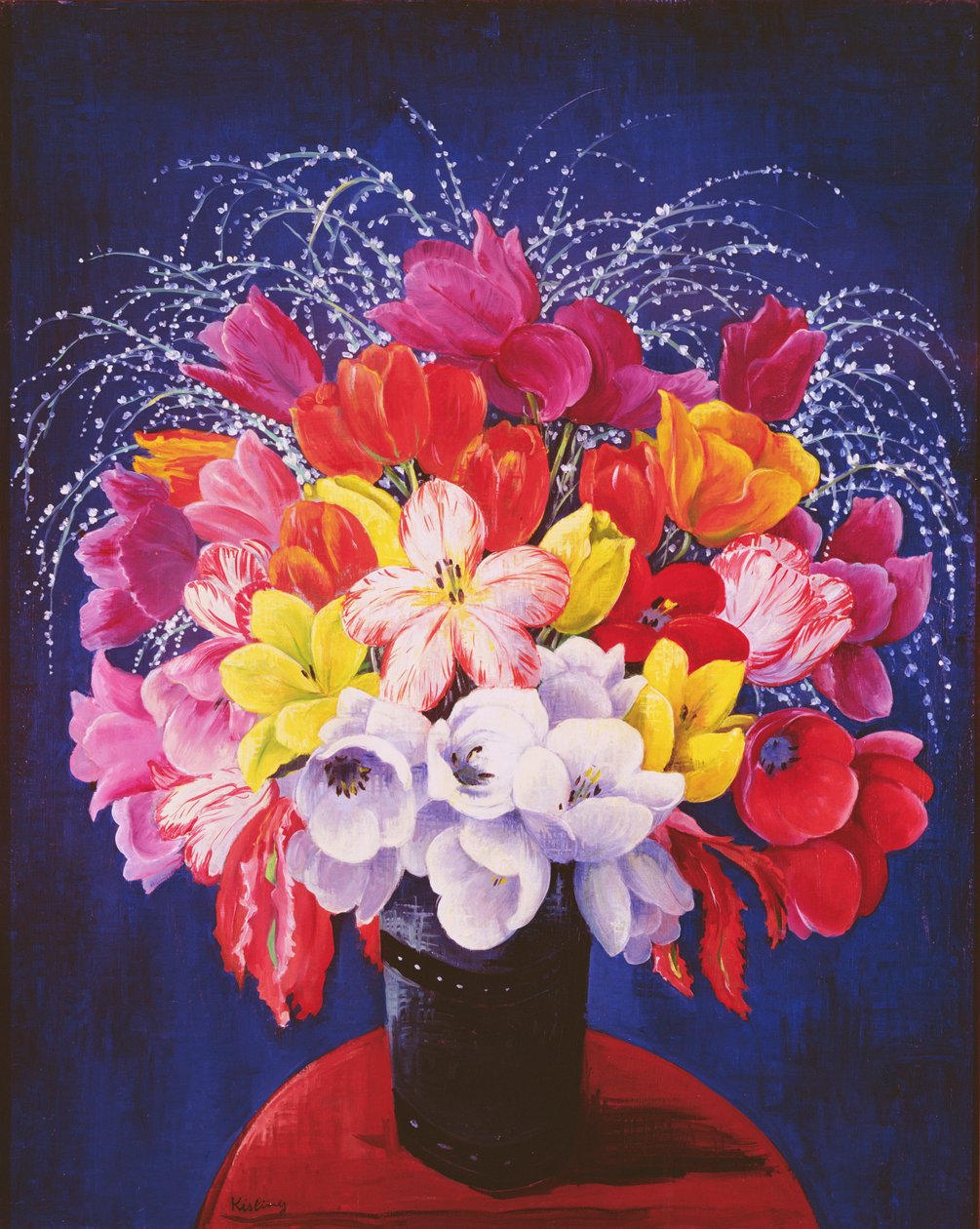Bouquet de tulipes (huile sur toile) - Moise Kisling