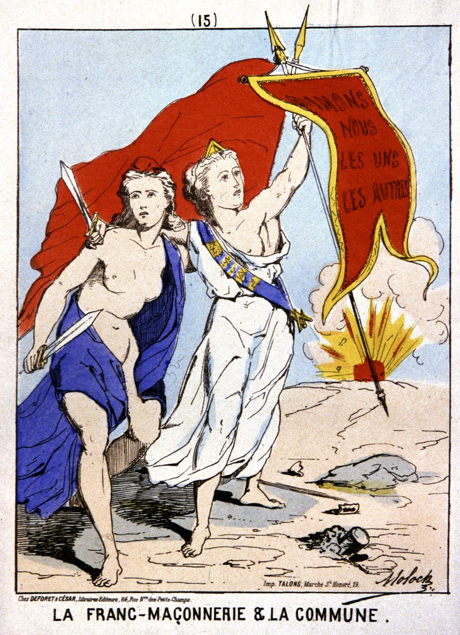 La franc-maçonnerie alliée à La Commune, c.1871 (illustration) - Moloch (1849-1909)