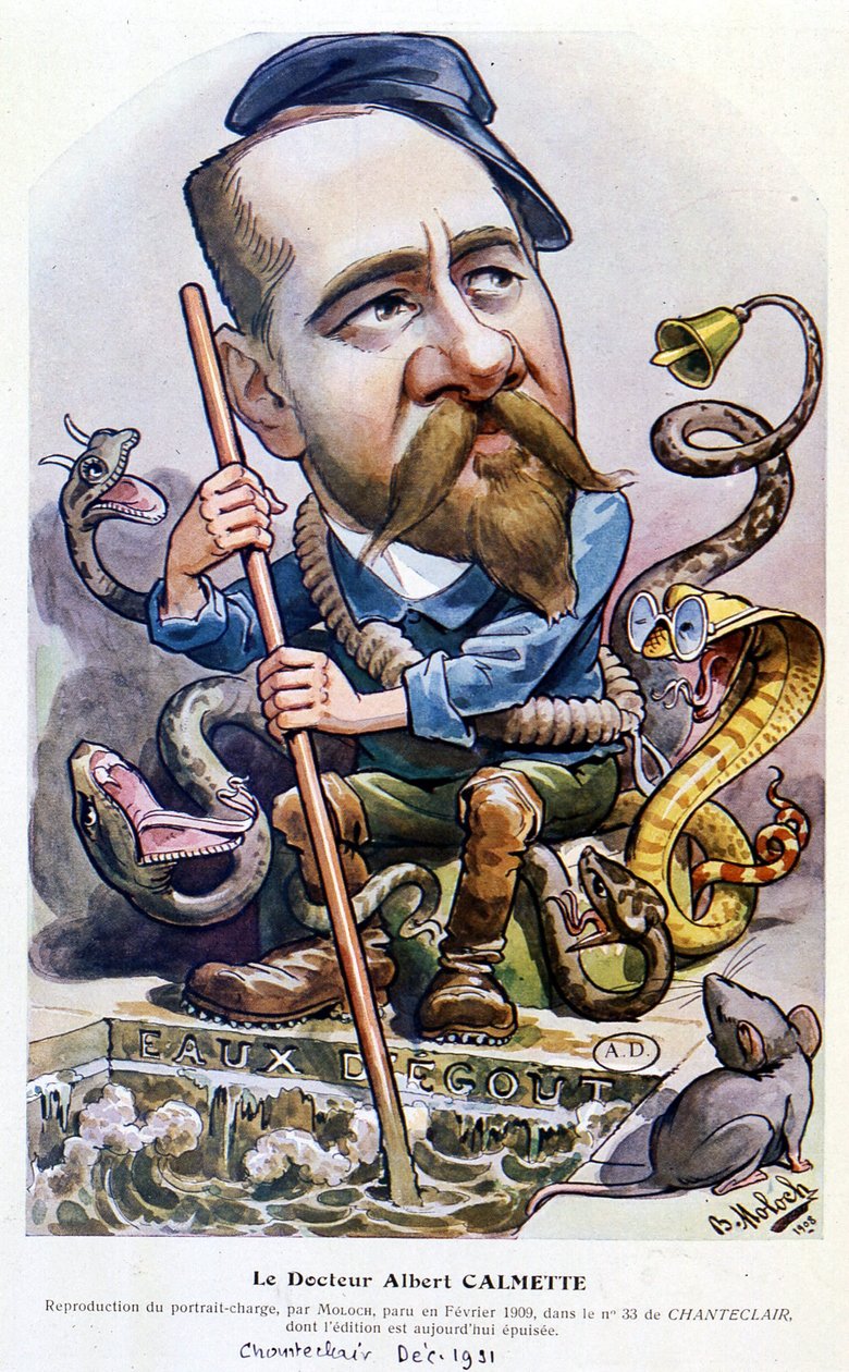 Dr. Calmette - Caricature par Moloch, dans « Chanteclair », fév. 1909 - Moloch