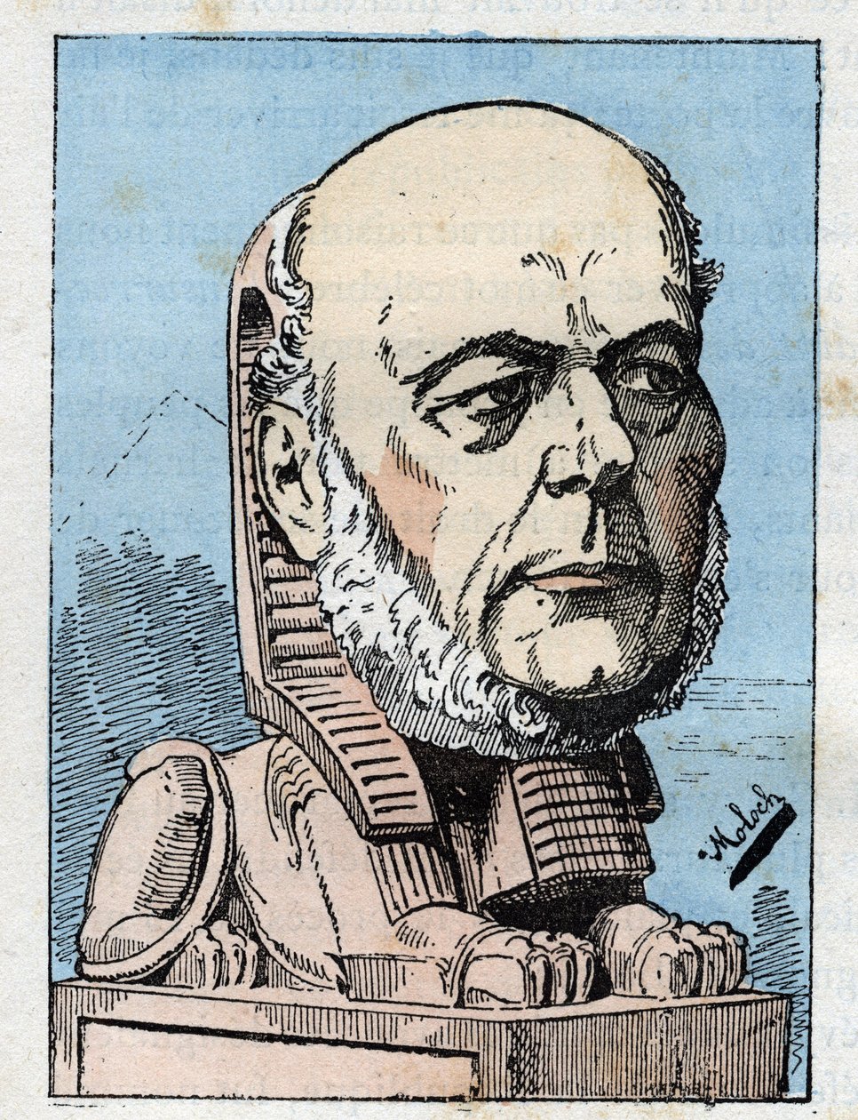 Portrait de Jules Grévy (1807-1891) président de la République française dans « Le Trombinoscope » par Touchatout, caricature de B. Moloch de 1882 (1849-1909). Collection privée - Moloch
